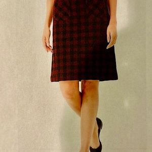 J Jill A-line Skirt in Burgundy and Black Plaid Medium
